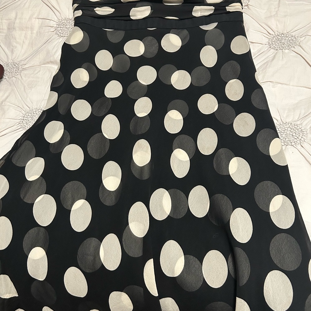 Ann Taylor polka dot dress. Black and white (cream) strapless!!